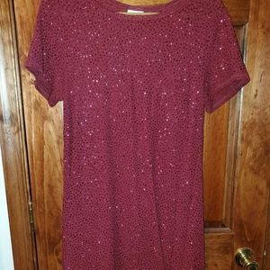 EUC M Lularoe holiday Carly maroon